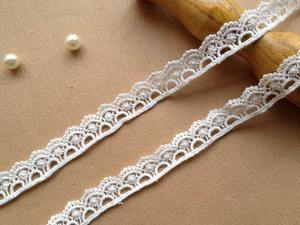 Bordure en dentelle de coton de style vintage, bordure en coton crochet beige, bordure festonnée pour vêtements de mariage, artisanat DIY - Product Image 3