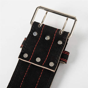 13mm Cowhide Leather Powerlifting <b>Belt</b> for Squat Training 4" <b>Wide</b> Triple Prong Heavy Duty Adjustable Buckle Weightlifting <b>Belt</b> - Product Image 5