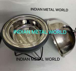 Design admirable décoration de la maison vaisselle de table pot chaud taille personnalisée en acier inoxydable de première qualité avec pot chaud martelé - Product Image 4