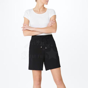 Pantalones cortos personalizados de cintura alta para mujer, mezcla de algodón transpirable, ajustados y ligeros para uso diario, OEM disponible - Product Image 6