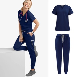 Abrigo de algodón para mujer, ropa de trabajo con cuello redondo para Spa, veterinario, Doctor, conjuntos de uniformes de Hospital para médicos, enfermeras, trabajadores de Spa - Product Image 1