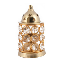 Lampe à huile ronde moderne en verre et cristal Akhand Diya, porte-bougie chauffe-plat, artisanat décoratif pour Diwali Puja chez Instant Traders