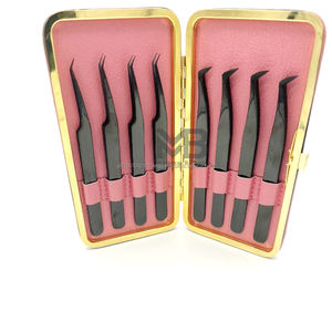 Collection de pinces à épiler au design personnalisé avec revêtement de couleur, pinces à épiler en acier inoxydable avec étiquette privée pour extensions de cils - Product Image 3