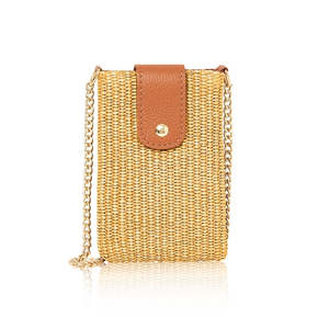 Bolso Bandolera de Rafia con Detalles en Cuero Hecho a Mano en Italia-PS540 - Product Image 5