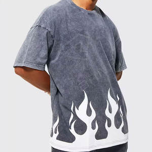 T-shirt surdimensionné 100% coton personnalisé pour hommes motif solide imprimé Logo Premium Plus Size Long 220 Grammes Poids du tissu - Product Image 3