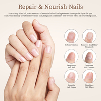 Stylo à Huile Professionnel 3-en-1 Portable pour Cuticules : Élimine les Peaux Mortes, Redonne Brillance, Répare les Peaux Sèches et Hydrate les Bords des Ongles