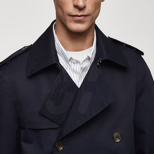 Abrigo de Gabardina de Lana para Hombre con Cuello Alto, Botones Cubiertos, Transpirable y Ecológico, de Secado Rápido, Tejido Suave de Alta Calidad - Product Image 5