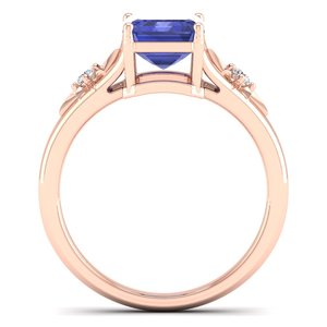 REYES corte esmeralda 2,5 quilates tanzanita anillo de piedras preciosas exquisita Plata de Ley 925 GRA certificado moissanita joyería fina regalos - Product Image 4