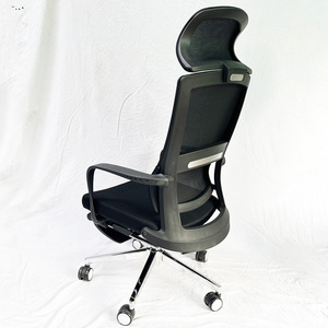MF742 Contemporary Reclining Office Chair Headrest <b>Footrest</b> Lift Style <b>Adjustable</b> Height Chrome Metal Fabric for Bedroom Use - Product Image 6