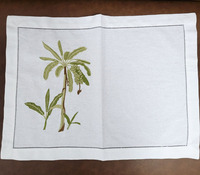 Ensemble de napperon et serviette en coton blanc avec broderie personnalisée, pour la maison, le Restaurant, le mariage