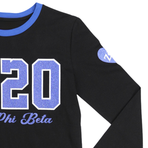 Zeta Phi Beta 1920 Camiseta Bordado de manga larga de algodón negro Ropa de vida griega Ropa casual Ropa de hermandad universitaria - Product Image 4