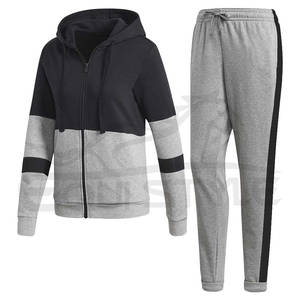 Vente en gros Survêtements d'entraînement Ensembles de pantalons de survêtement à capuche en coton et polyester Noir Gris Costumes de jogging pour hommes et femmes - Product Image 1