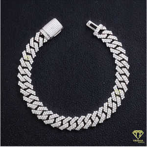 ขายดีเครื่องมือทดสอบเพชรขนาด12มม. 925เครื่องประดับแนวฮิปฮอปสำหรับผู้ชายสร้อยข้อมือและสร้อยคอแนวคิวบา - Product Image 3