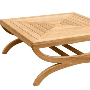Mesa cuadrada en oferta con estilo moderno hecha de madera de teca de buena calidad para terraza o patio trasero. - Product Image 4