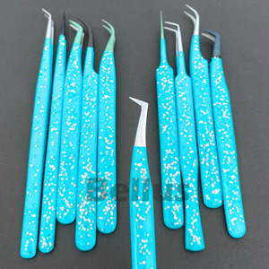 Pince à cils pailletée abordable, embouts de tous les degrés, poignée confortable avec logo personnalisé, outil d'extension de cils durable - Product Image 6