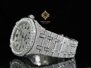 Montre de luxe hip-hop sertie de moissanite, mouvement mécanique VVS, testée au diamant, style unisexe - Product Image 5