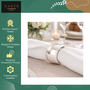 Nouveauté en stock, designs personnalisés, anneaux de serviette en laiton faits à la main, écologiques, luxueux, plaqués argent, pour hôtels, mariages, restaurants gastronomiques - Product Image 5