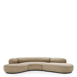 โซฟา Hastings Beige Bjrn รูปตัว L แบบปรับเปลี่ยนได้ ขยายได้ เฟอร์นิเจอร์สำหรับห้องนั่งเล่น ผ้าหุ้มบุด้วยฟองน้ำ - Product Image 2