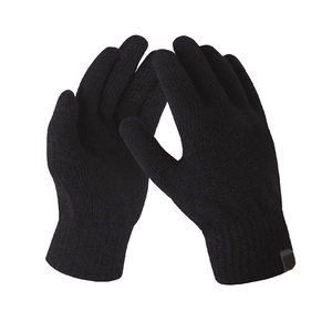 Gants d'hiver en laine noire à doigts entiers, tricotés, couleur unie, chauds, dernière conception, prix bas, fournisseur du Bangladesh 2025 - Product Image 1