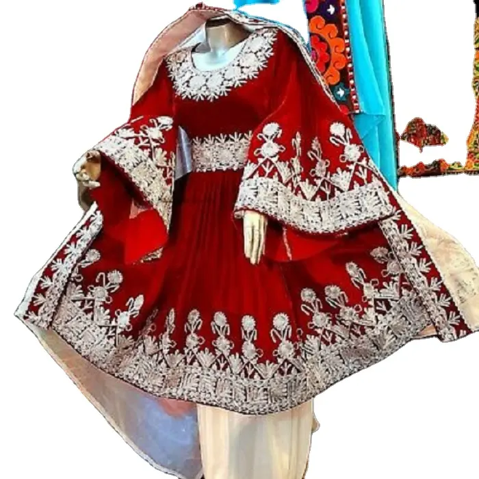 Nuovo design caldo afgano vintage kuchi pashtun abito zingaro tribale abiti afgani Kuchi abito afgano abito lungo IQ.WAL.AF.106