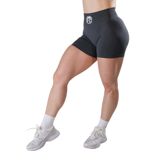 Women Dusty Navy Seamless Mid Rise Gym Shorts Stretch Compression Workout Fitness Squat Proof Training Shorts - Product Image 5