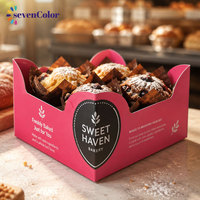 Plateau d'emballage pour boulangerie avec logo personnalisé, plateau en carton jetable pour gâteaux et présentation de desserts