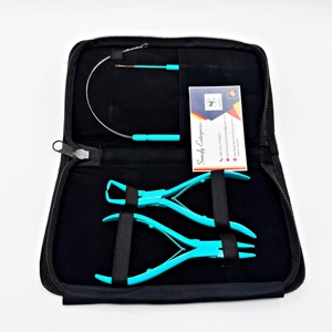 Kit de extensión de cabello de acero inoxidable de alta calidad con etiqueta personalizada, alicates, herramientas de aguja de gancho ecológicas, extensión de cabello - Product Image 2