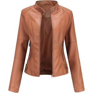Custom Logo Full Sleeve Knitted Breathable Latest Design Women Leather Jackets Polyester Filling High Quality Casual <b>Winter</b> - Product Image 1
