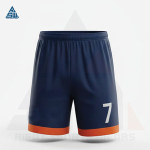 Uniforme de Fútbol de Verano de Secado Rápido, Manga Corta, Ajuste Atlético, Duradero, 100% Poliéster, Antibacteriano, para Uso en Clubes y Ligas, Azul/Naranja - Product Image 1