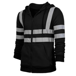 Sudadera con capucha reflectante protectora de seguridad para ropa de trabajo OEM Sudadera con capucha Softshell ligera de invierno con logotipo personalizable de alta visibilidad impermeable - Product Image 3