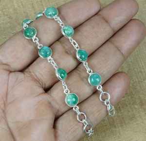 Pulsera Ajustable de Plata de Ley 925 con Piedra Lunar Arcoíris Verde, Joyería de Piedras Preciosas Hecha a Mano, Regalo Elegante para Mujer - Product Image 6
