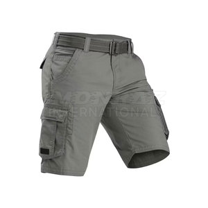New Style Custom Made Solid Casual <b>Cargo</b> Shorts Custom Color 100% Cotton Quick Dry Elastic Waist Made in Pakistan - Product Image 1