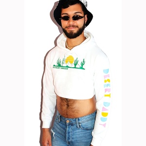 Sudadera con Capucha Lisa de Algodón 100 % de 400 Gsm, Sudadera con Capucha Gruesa para Hombre, Sudadera Extra Grande, Sudadera Corta de Estilo Urbano para Hombre - Product Image 1