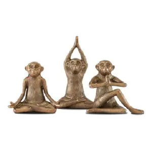 조각 간디의 원숭이 수제 황동 알루미늄 조각 추상 장식 바 인형 입상 인형 조각