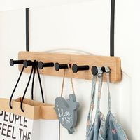 Crochets muraux multifonctionnels en bois massif vintage et écologiques pour salle de bain, cuisine, sacs, manteaux, chapeaux et foulards