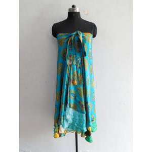 ชุดเดรสผ้าไหมบริสุทธิ์สำหรับผู้หญิงกระโปรงคลุมวิเศษทำด้วยมืออินเดีย - Product Image 3