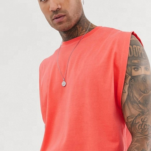 Vente en gros débardeur avec logo personnalisé gilet de voyage sans manches débardeur de gymnastique débardeurs en coton vierge pour hommes - Product Image 4