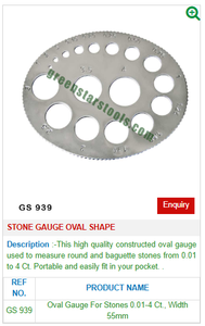 Herramientas de joyería GS 939 de acero/Metal/roble, nueva condición, calibre de piedra de forma ovalada para pulir y grabar para joyería - Product Image 2