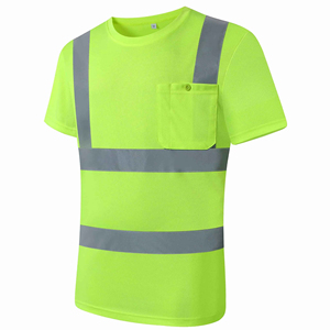 Vêtements de travail de sécurité, t-shirt de travail de sécurité haute visibilité, col rond, 100% polyester, largeur 5 cm, E-shine, réfléchissant haute visibilité - Product Image 3