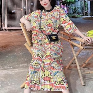 Maxi dames dessin animé robes pour femmes été décontracté haute qualité Odm lavable chacune dans un poly sac du Vietnam fabricant - Product Image 5