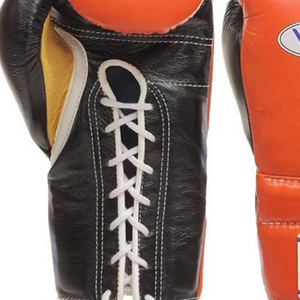 Gants de boxe à lacets Winning, orange, or, noir, cuir véritable, gants de boxe professionnels pour l'entraînement et les combats, construction durable - Product Image 4