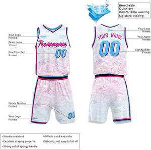 Tenues de basket-ball professionnelles respirantes, confortables et imprimées, chemises de sport Bsci, été, grande taille - Product Image 4