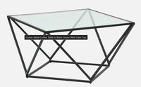 Meubles de bureau à domicile de style industriel moderne, tables d'appoint en métal, plateau en verre, matériau en fer, taille personnalisée, revêtement en poudre