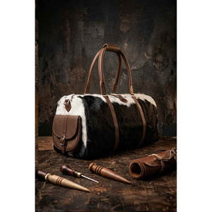 Durable Foldable Cowhide Travel Duffle <b>Bag</b> for Men and Women Casual Sport <b>Tote</b> - Product Image 2