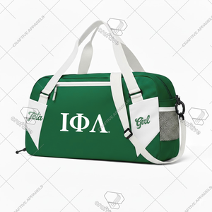 Iota Phi Lambda Sorority Gym et Sports Nylon Premium Brodé Lettre Grecque Weekender Sac Polochon Style Décontracté - Product Image 1