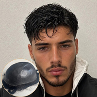 Perruques Naturelles en Cheveux Humains, Système Capillaire Complet en PU pour Hommes, Toupet de Haute Qualité en Cheveux Humains pour Hommes Souffrant de Calvitie
