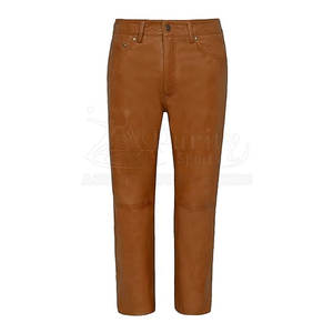 กางเกงหนังผู้ชายน้ำหนักเบาเสื้อผ้าลำลองกันลมลายตรงโลโก้ออกแบบได้ตามต้องการ - Product Image 1