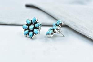 Pendientes hechos a mano Mojave Turquoise Post Stud en Plata de Ley 925 para Mujer - Product Image 3