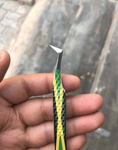 Échantillon gratuit de pince à épiler d'extension de cils de haute qualité poignée en diamant revêtue de papier pointe en fibre pince à cils en acier inoxydable solide - Product Image 6