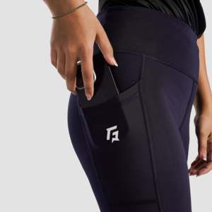 Leggings slim fit bleu marine Hersprint, taille haute, à motifs, en spandex, pantalon de yoga, logo sans couture, taille XL, pour usage décontracté, sport, gym, Pakistan - Product Image 5